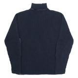 NAUTICA Mens Jumper Blue 1/4 Zip Tight Knit 2XL