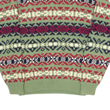 GAP Mens Patterned Jumper Green Crazy Pattern Chunky Knit M