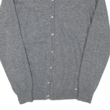 GUESS Womens Cardigan Grey Button Neck Tight Knit S