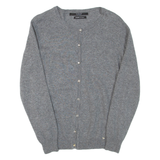 GUESS Womens Cardigan Grey Button Neck Tight Knit S