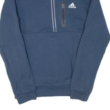 ADIDAS Mens Jumper Blue 1/2 Zip Tight Knit XS