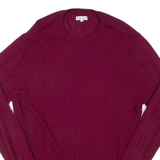 REISS Mens Jumper Maroon Tight Knit Wool 2XL