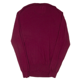 REISS Mens Jumper Maroon Tight Knit Wool 2XL