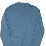 LYLE & SCOTT Mens Jumper Blue V-Neck Tight Knit M