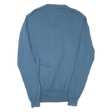 LYLE & SCOTT Mens Jumper Blue V-Neck Tight Knit M