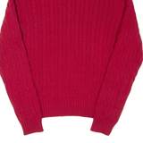 TOMMY HILFIGER Mens Jumper Red Roll Neck Cable Knit XL