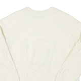BENETTON Womens Jumper Cream Cable Knit Wool XS