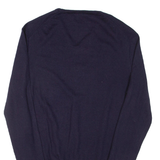 POLO RALPH LAUREN Mens Jumper Blue Tight Knit Wool L