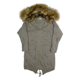 WHISTLES Womens Parka Coat Green Hooded S