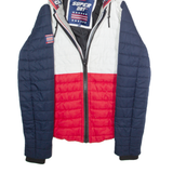 SUPERDRY Mens Puffer Coat Red USA Hooded XS