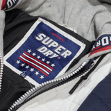 SUPERDRY Mens Puffer Coat Red USA Hooded XS