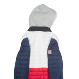SUPERDRY Mens Puffer Coat Red USA Hooded XS