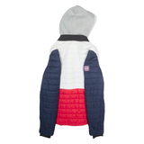 SUPERDRY Mens Puffer Coat Red USA Hooded XS