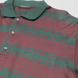 CHRISTIAN DIOR Mens Polo Shirt Red Striped Long Sleeve L