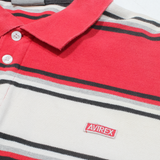 AVIREX Mens Polo Shirt Red Striped XL