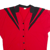 Womens Blouse Red V-Neck XL