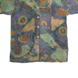 ME-DEX Womens Printed Blouse Green Crazy Pattern S