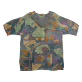 ME-DEX Womens Printed Blouse Green Crazy Pattern S