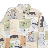 CV Womens Printed Blouse Beige Collared Long Sleeve Floral XL