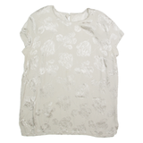 Womens Printed Top Grey Sleeveless Floral L
