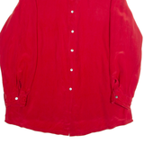 VALENTINE Womens Shirt Red Collared Long Sleeve XL