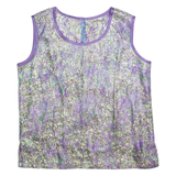 Womens Printed Top Purple Sleeveless Crazy Pattern L