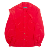 HARDOB Womens Blouse Red Collared Long Sleeve M