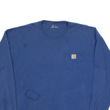 CARHARTT Mens T-Shirt Blue Long Sleeve Crew Neck 2XL