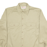 DICKIES Mens Worker Shirt Beige Long Sleeve 2XL
