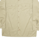 DICKIES Mens Worker Shirt Beige Long Sleeve 2XL