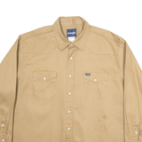 WRANGLER Mens Worker Shirt Brown Long Sleeve 2XL