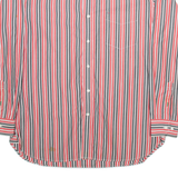 TOMMY HILFIGER Mens Shirt Red Striped Long Sleeve L