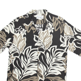 BISHOP ST Mens Hawaiian Shirt Black Floral M