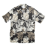 BISHOP ST Mens Hawaiian Shirt Black Floral M