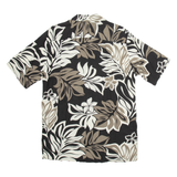 BISHOP ST Mens Hawaiian Shirt Black Floral M