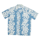 HAWAIIAN SHIRT CO Mens Hawaiian Shirt Blue Floral M