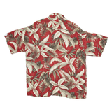 PIERRE CARDIN Mens Hawaiian Shirt Red Floral XL