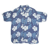 CHEROKEE WAIKIKI Mens Hawaiian Shirt Blue Floral L