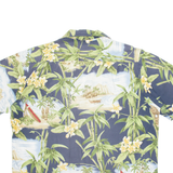 BISHOP ST Mens Hawaiian Shirt Grey Floral L