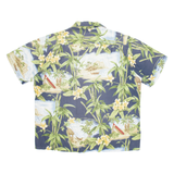 BISHOP ST Mens Hawaiian Shirt Grey Floral L