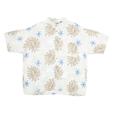 PURITAN Mens Hawaiian Shirt Beige Viscose Floral XL