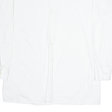 MANOR Mens Plain Shirt White Long Sleeve M