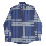 TOMMY HILFIGER Slim Fit Mens Shirt Blue Check Long Sleeve L
