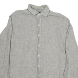 POLO RALPH LAUREN Mens Shirt Grey Check Long Sleeve L