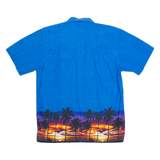 FAVANT Mens Hawaiian Shirt Blue Floral L