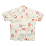 CAMPIA Mens Hawaiian Shirt Beige Floral M