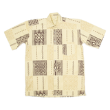 Mens Shirt Beige Geometric L