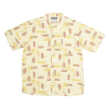 COLUMBIA Mens Hawaiian Shirt Yellow Floral L