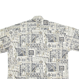 HOLLIS RIVER Mens Hawaiian Shirt Beige Floral L