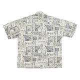 HOLLIS RIVER Mens Hawaiian Shirt Beige Floral L